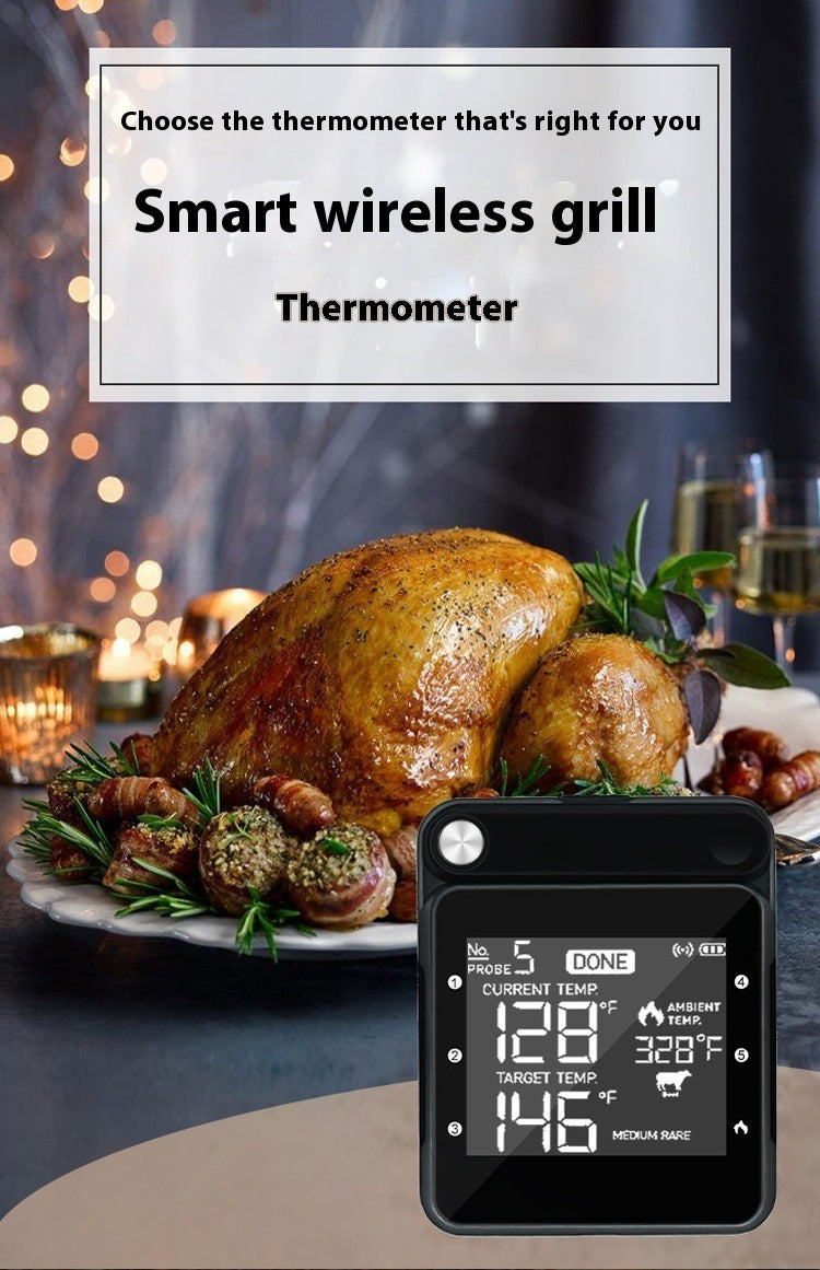 Smart Wireless Barbecue Thermometer Mobile Phone APP Remote