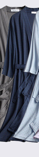 Men's And Women's Pajamas, Waffle Style Couple Bathrobe