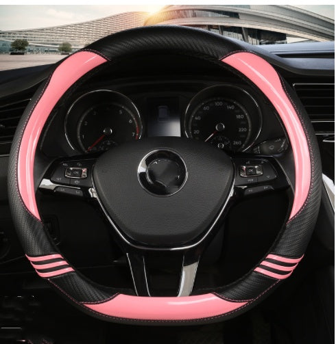 Housse de volant, housse de poignée de voiture en fibre de carbone pour quatre saisons