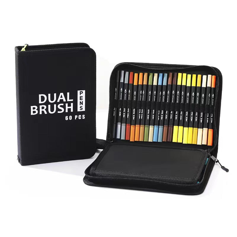 Ensemble de stylos aquarelle double-pointe Marqueurs de couleur Stylo à crochet doux pour peinture
