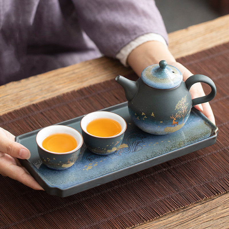 Théière en céramique, service à thé Kung Fu domestique à pot unique
