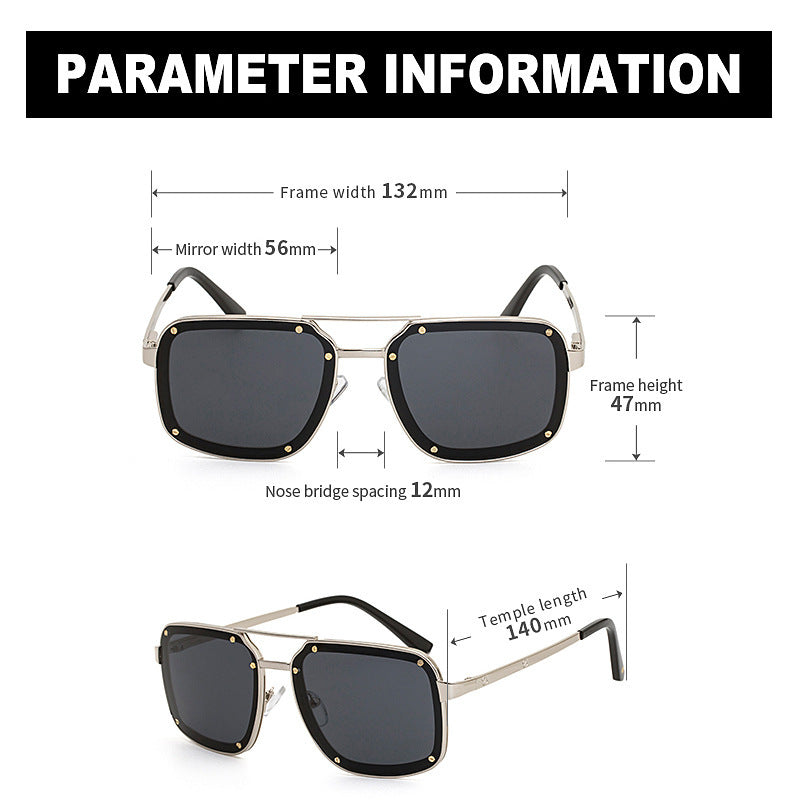 Men's European And American Retro Square Sunglasses Trend