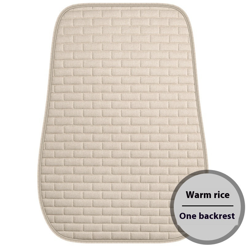 Linen Car Seat Cushion Three-piece Seat Protective Pad