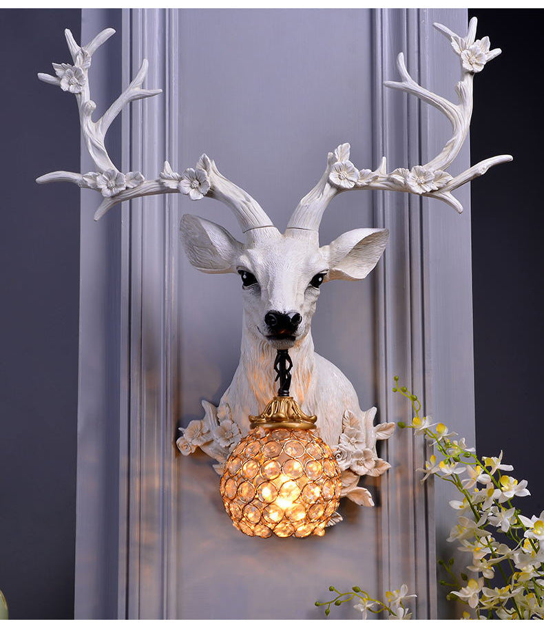 Applique murale vintage en forme de bois de cerf Lucky