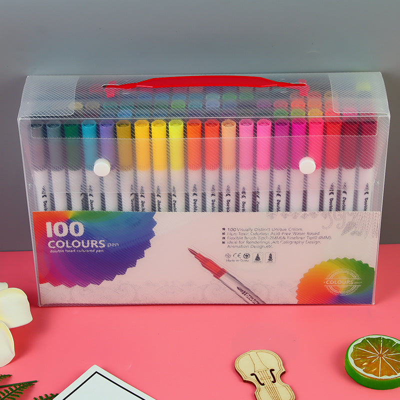 Water Based Double Head Washable Color Line Marker Creative Watercolor Pen Set
