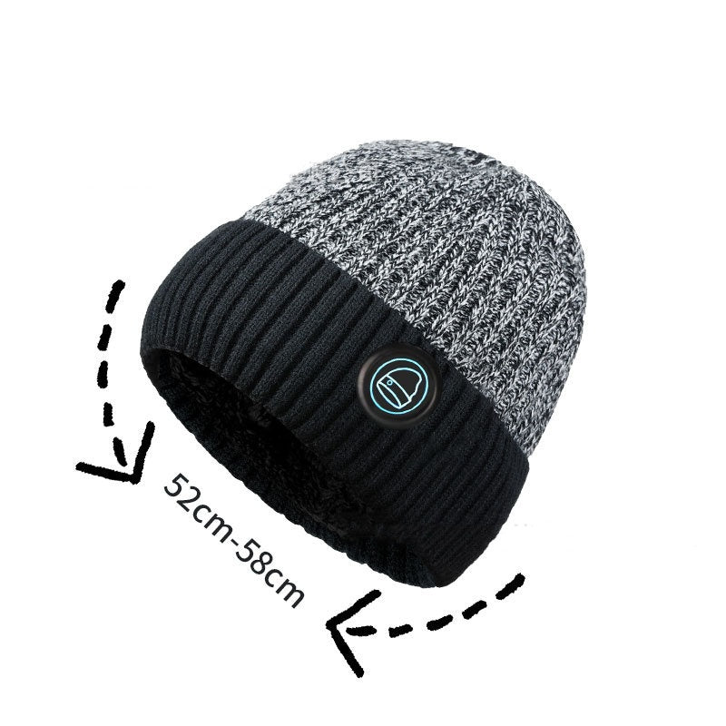 Bonnet de ski chauffant d'hiver, doublure en polaire, casquette chauffante