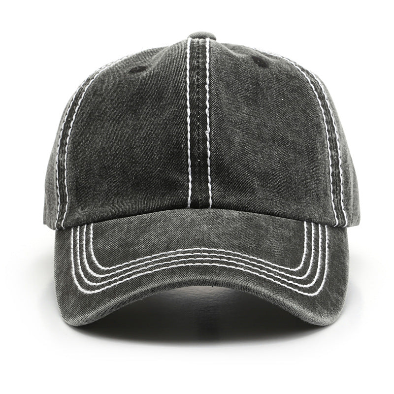 Washed And Distressed Light Board Baseball Cap Fashion Trend