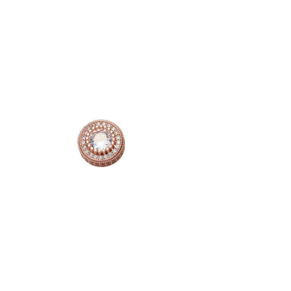 Round Full Zircon Hip Hop Personality Earrings Men And Women Trendy Diy Earrings