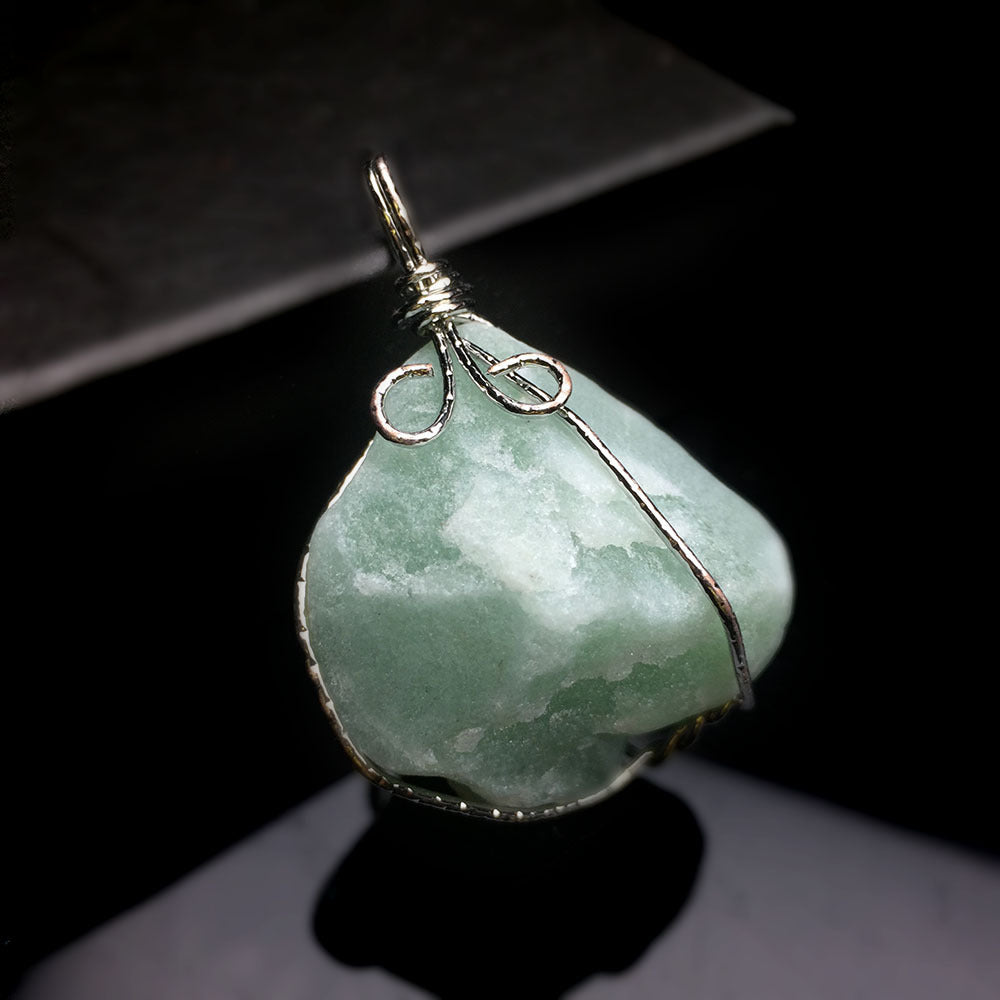 Natural Crystal Agate Rough Stone Pendant Irregular Winding