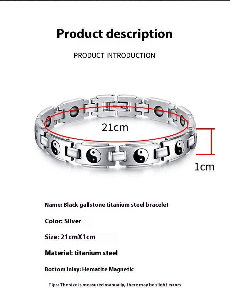Bijoux de bracelet Tai Chi en acier titane pour hommes