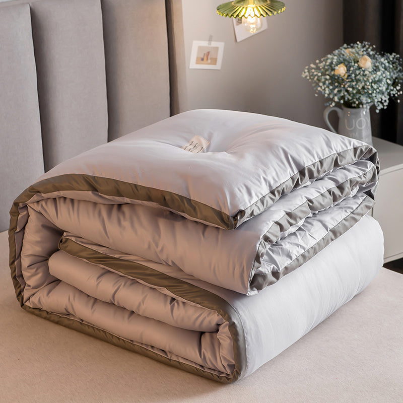 Housse de couette en duvet velouté, douce pour la peau, brodée, style simple
