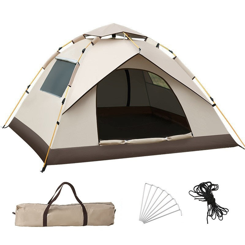Tente d'extérieur portable et pliable, anti-UV, sans installation, avec brosse argentée