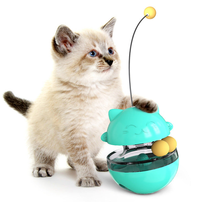 Jouet distributeur de friandises interactif pour chat - Jouet distributeur culbuto pour l'entraînement du QI et la stimulation mentale