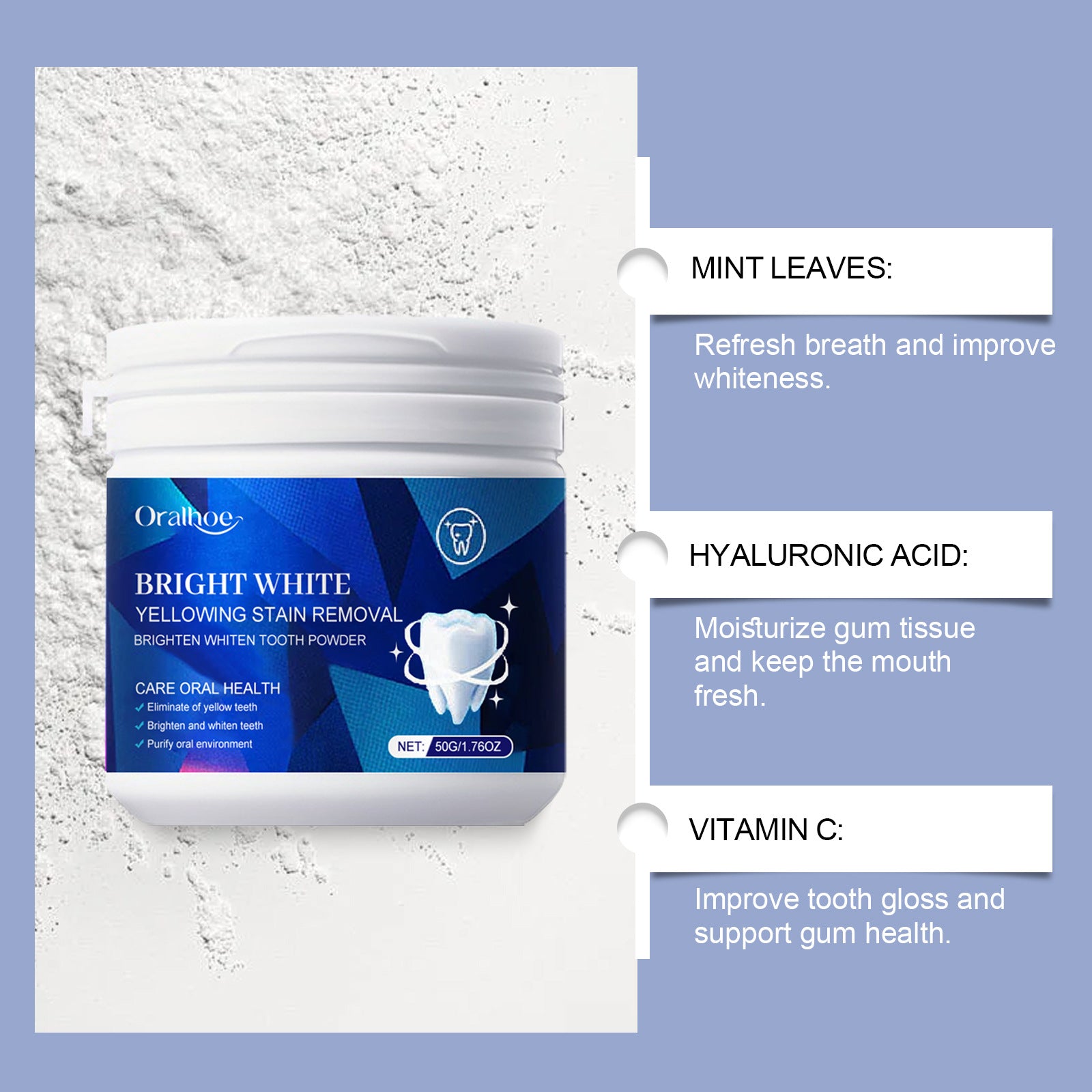 Mint Toothpowder Mild Ingredients Clean Teeth Stains Clean Care