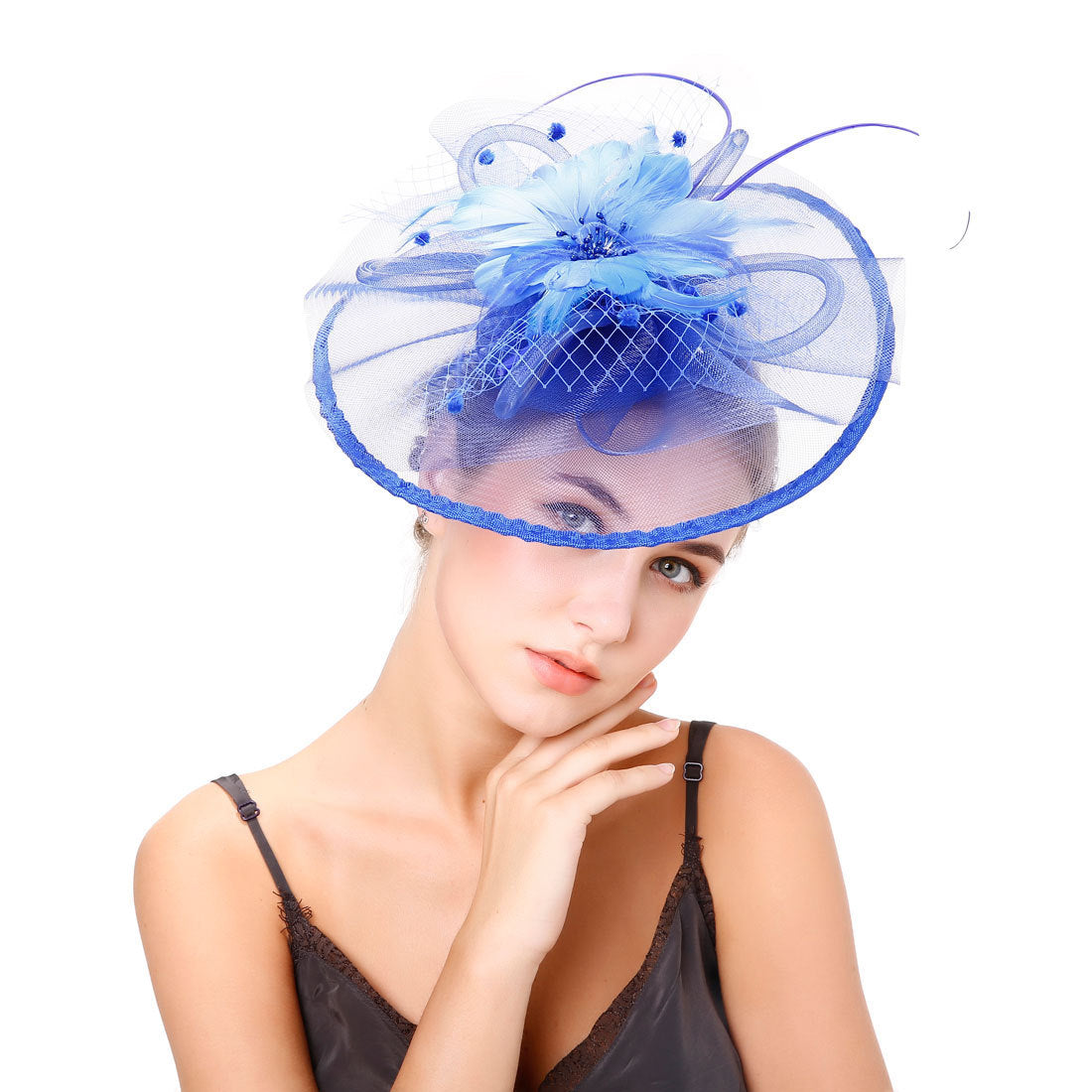 Women's Festival Hat Mesh Hair Clip Headgear