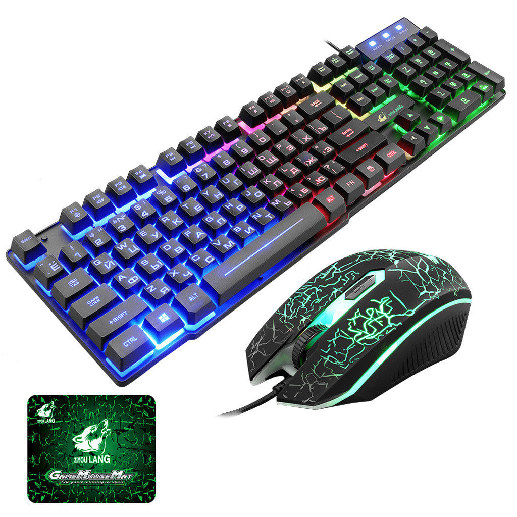 Luminous Keyboard And Mouse Set Game Manipulator Feel