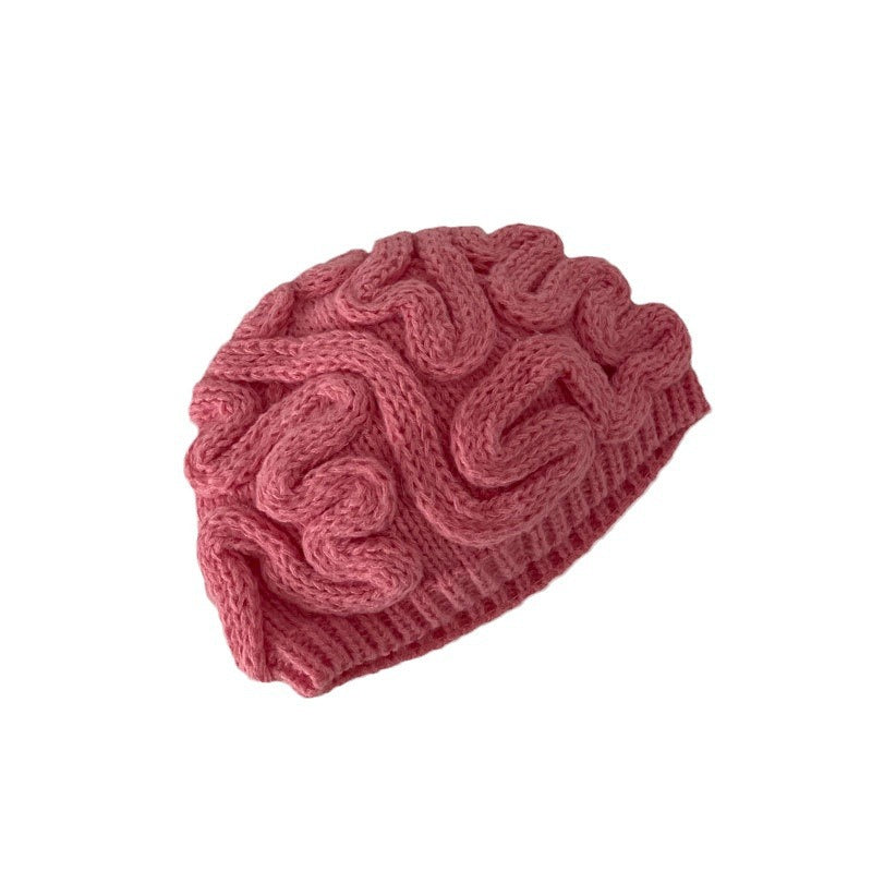 Men's And Women's Same Brain Flower Knitted Hat