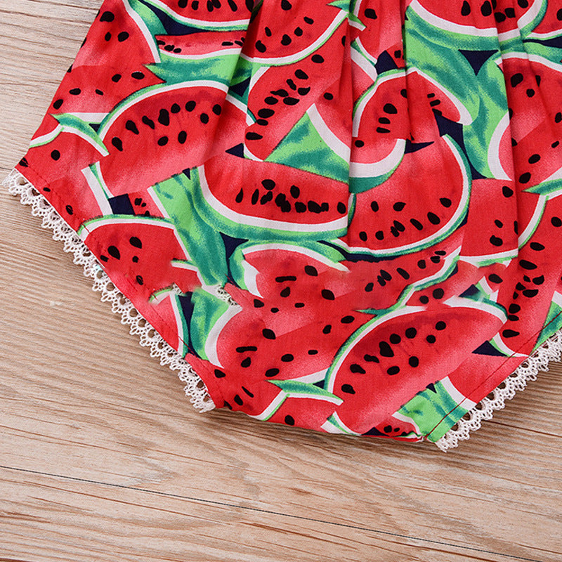 Baby Clothing Triangular One-piece Children's Clothing Fruit Pattern Climbing Suit