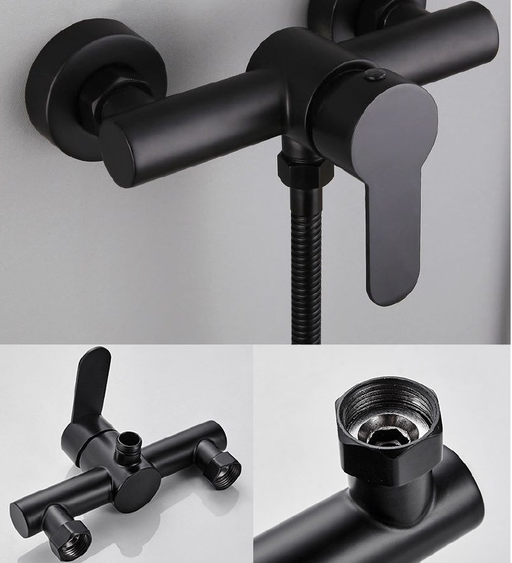 304 Stainless Steel Black Hot And Cold Bathtub Faucet Surface Mounted Mixing Valve Shower Valve