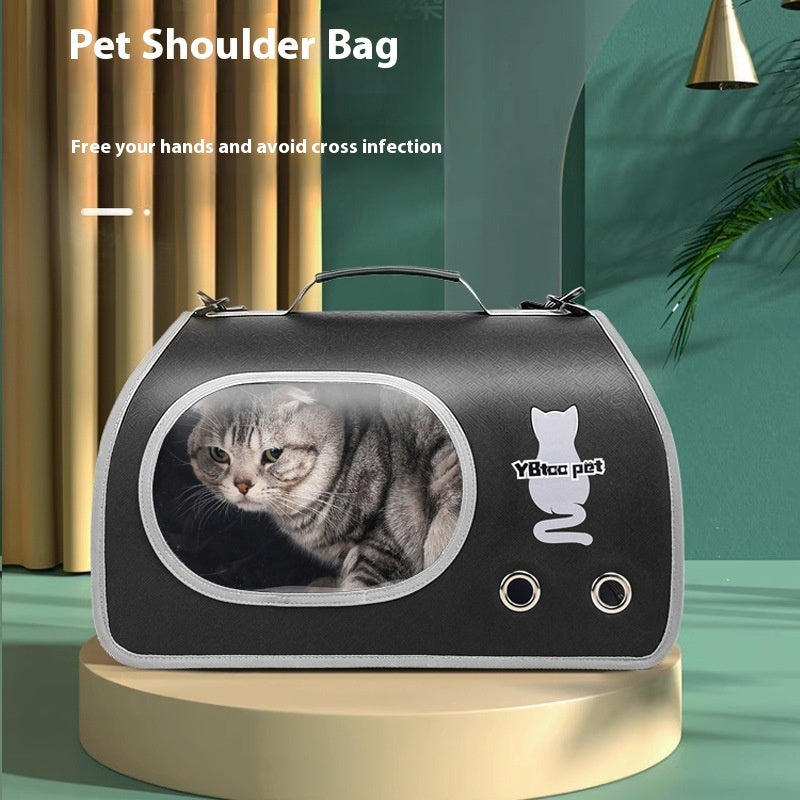 Sac à bandoulière portable grande capacité pour grand chat avec support