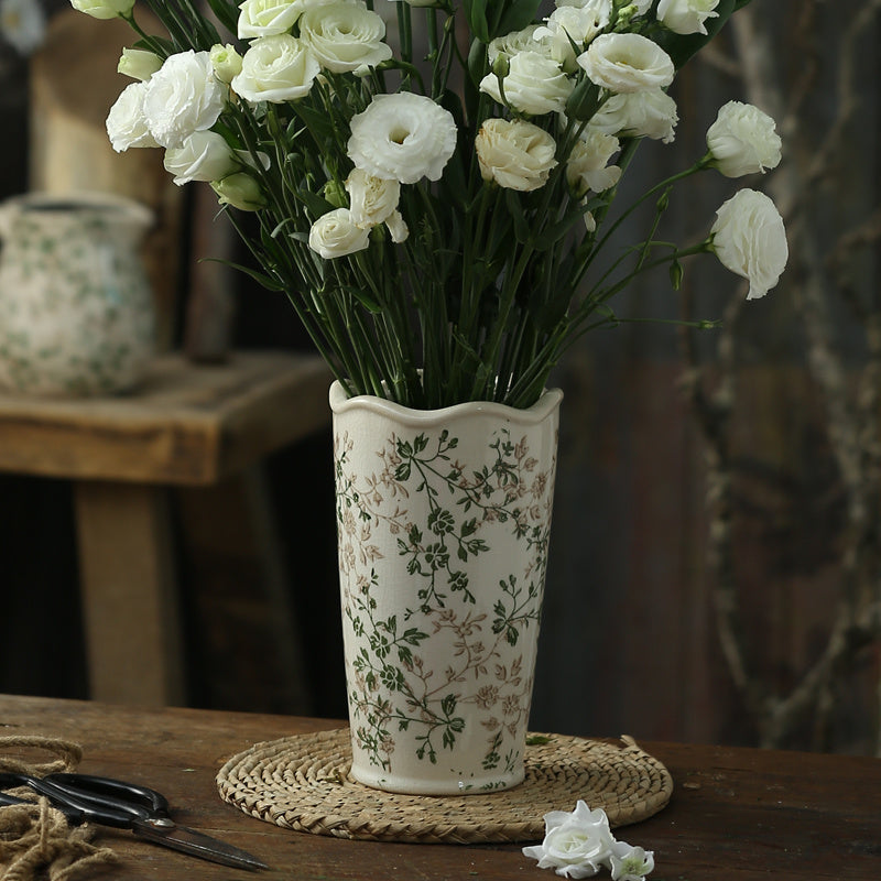 Décorations Simples Vases Céramique Rétro Vert