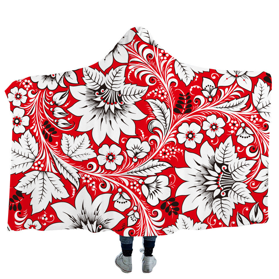 Geometric Mandala Hooded Blanket Cape Hooded Blanket