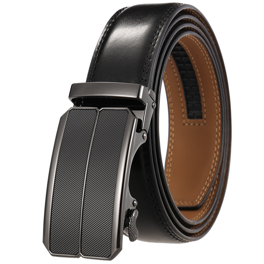 Zinc Alloy Automatic Buckle Two-layer Cowhide Business Belt