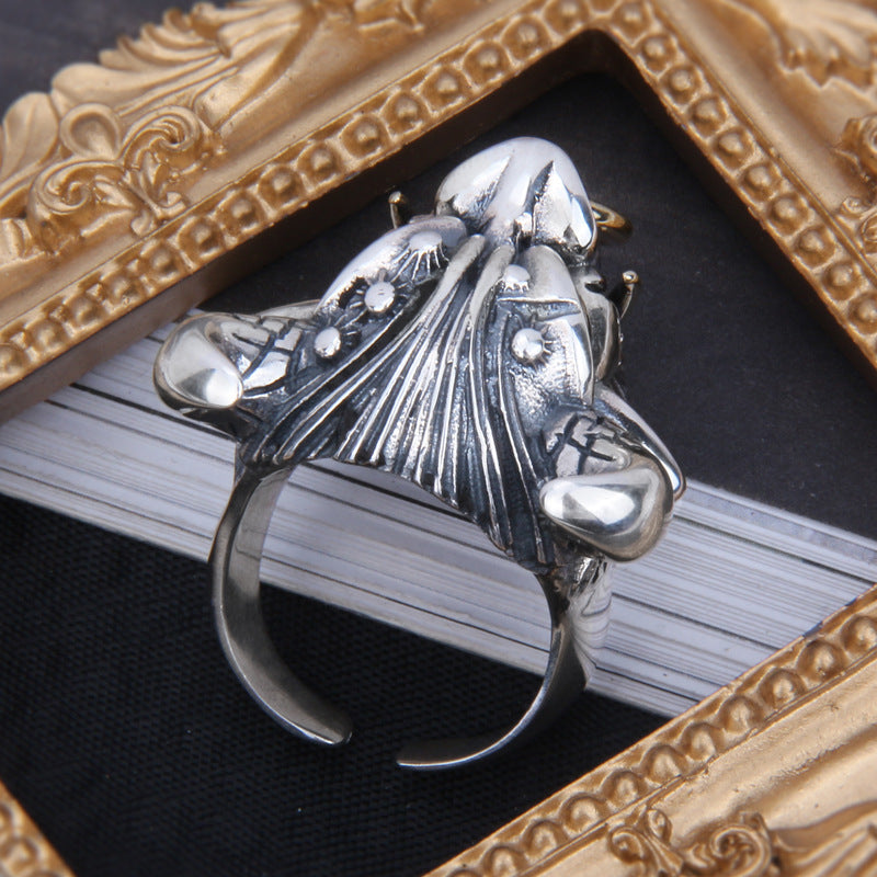 Bague Tête de Taureau Démon en Argent Sterling S925 Personnalisée