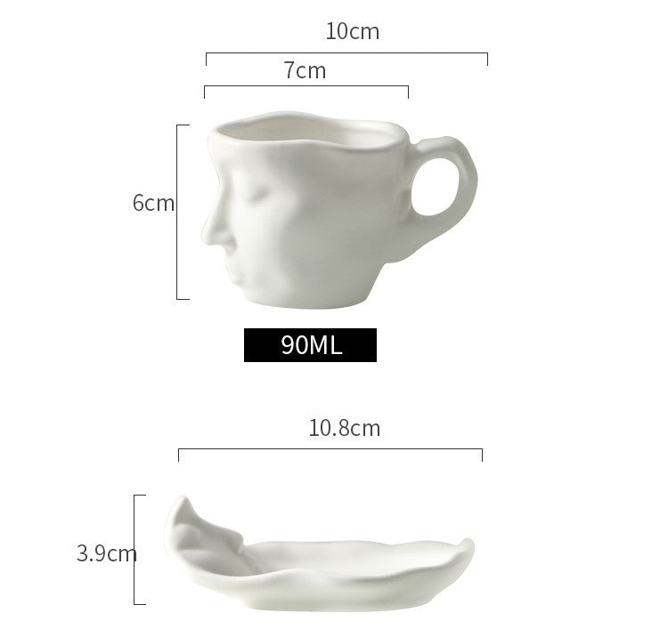 Jinfulan New Metal Face Creative Ceramic Kiss Beauty Coffee Cup