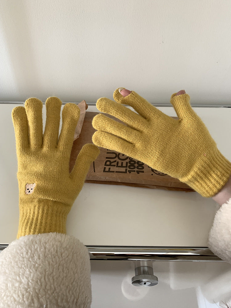 Warm Fingerless Knitting Wool Gloves
