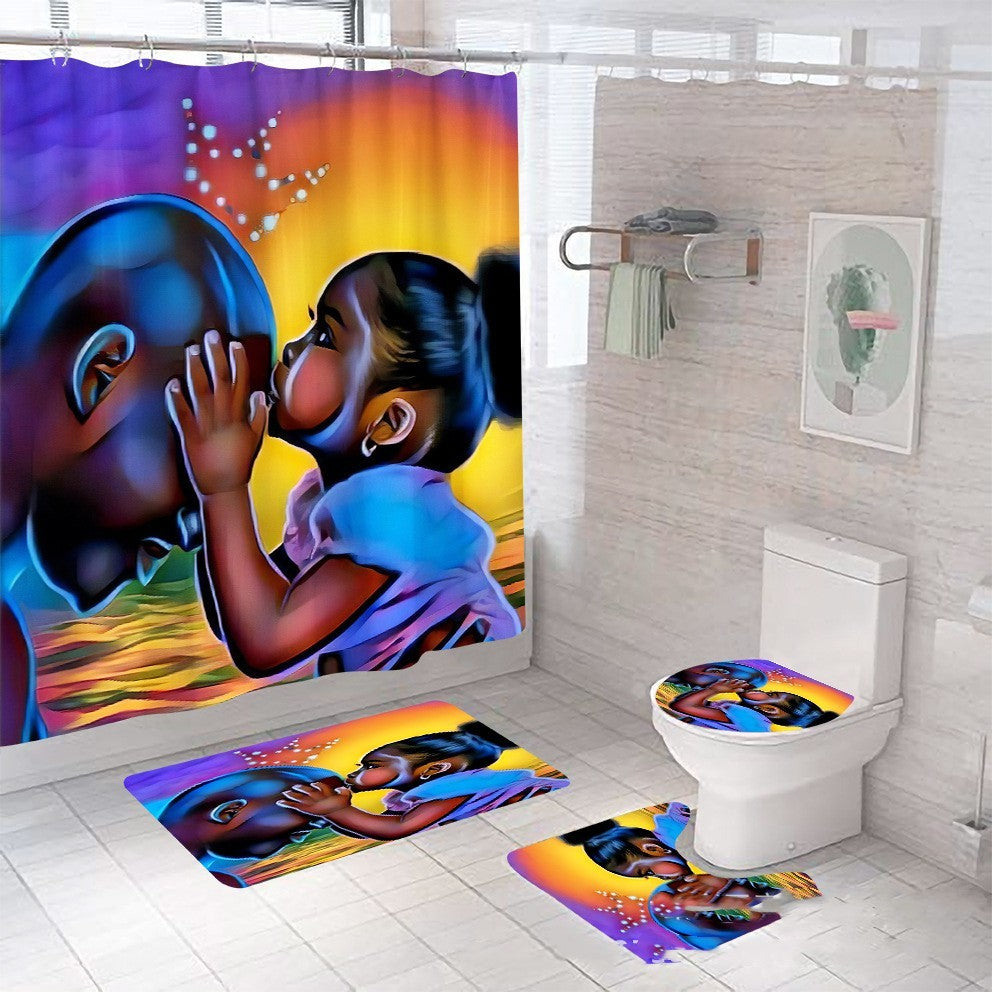 Digital Printing Shower Curtain Waterproof Household