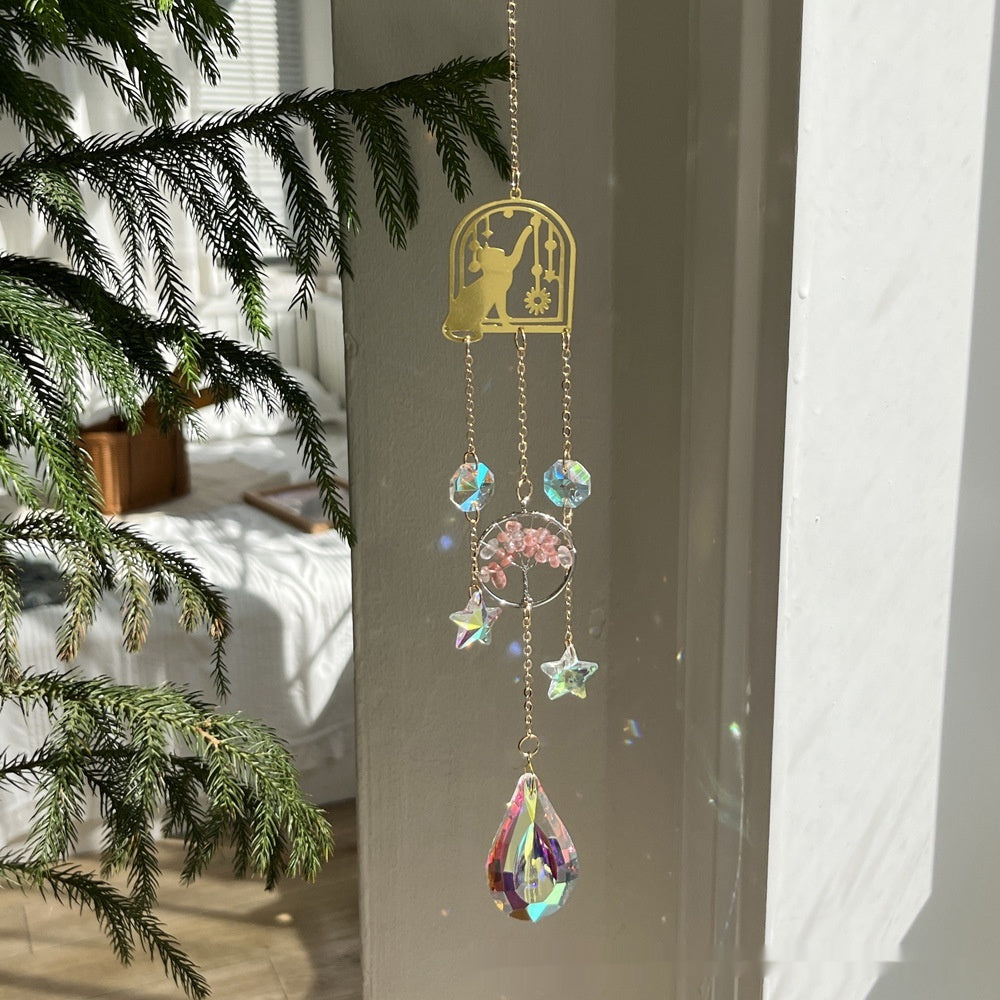 Halloween Star Moon Life Tree Crystal Decorative Pendant