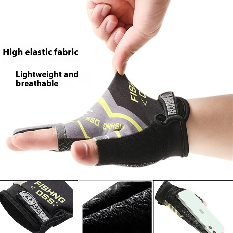 Cycling Lure Fishing Gloves Sun Protection Windproof