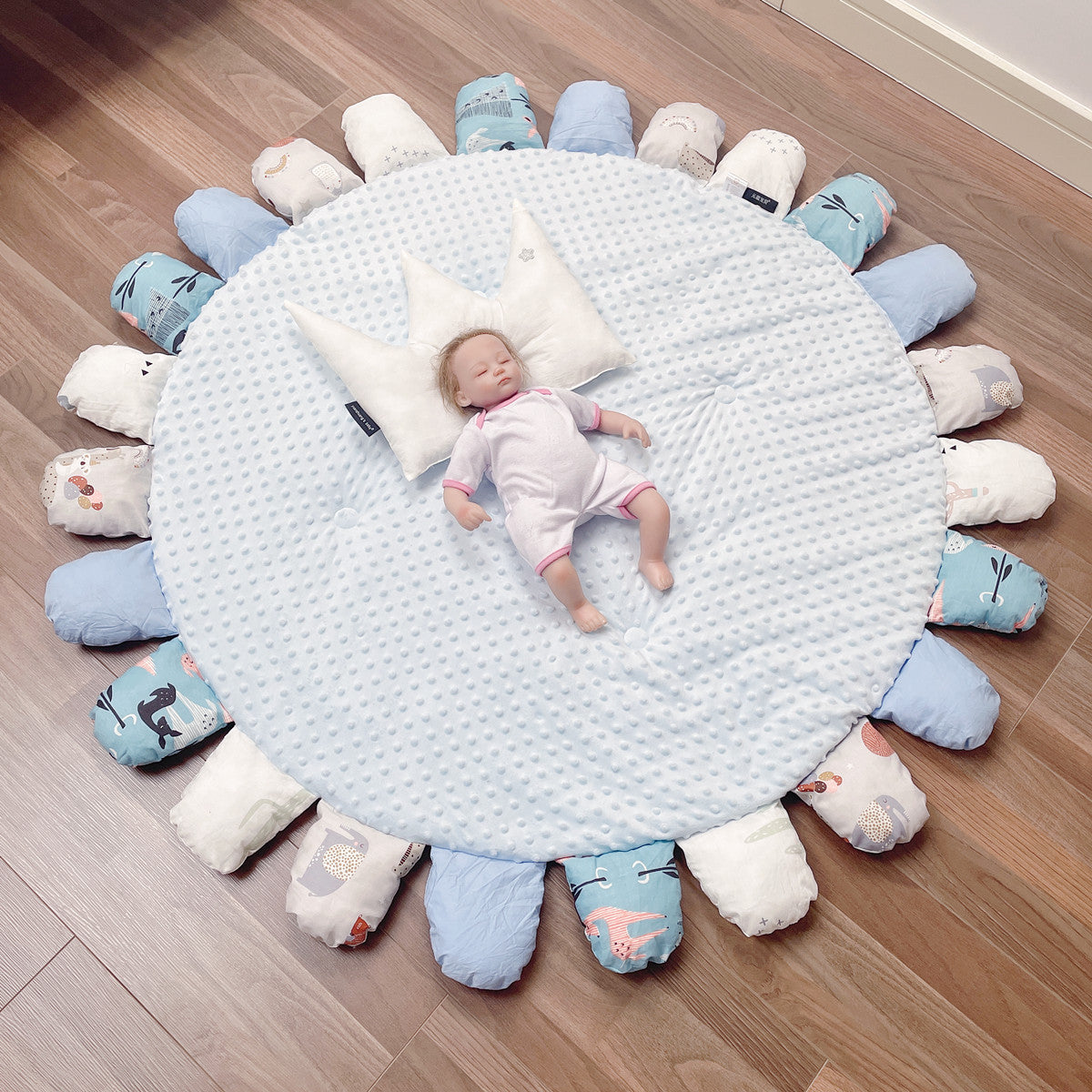 Peas Velvet Nordic Fabric Flower Play Mat