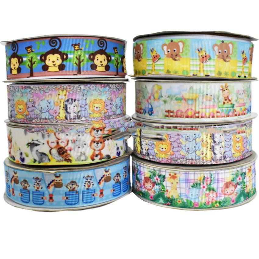 Small Animal Cartoon Printing Ribbon Hair Accessories
