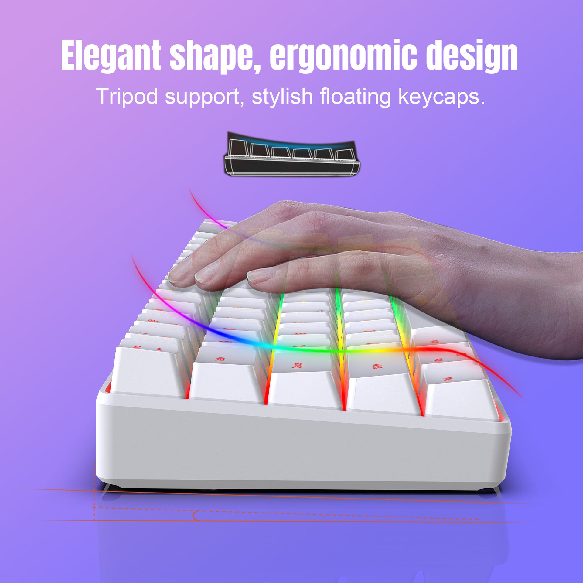 V200 Wired 68-key Mechanical Feeling Membrane Gaming Keyboard