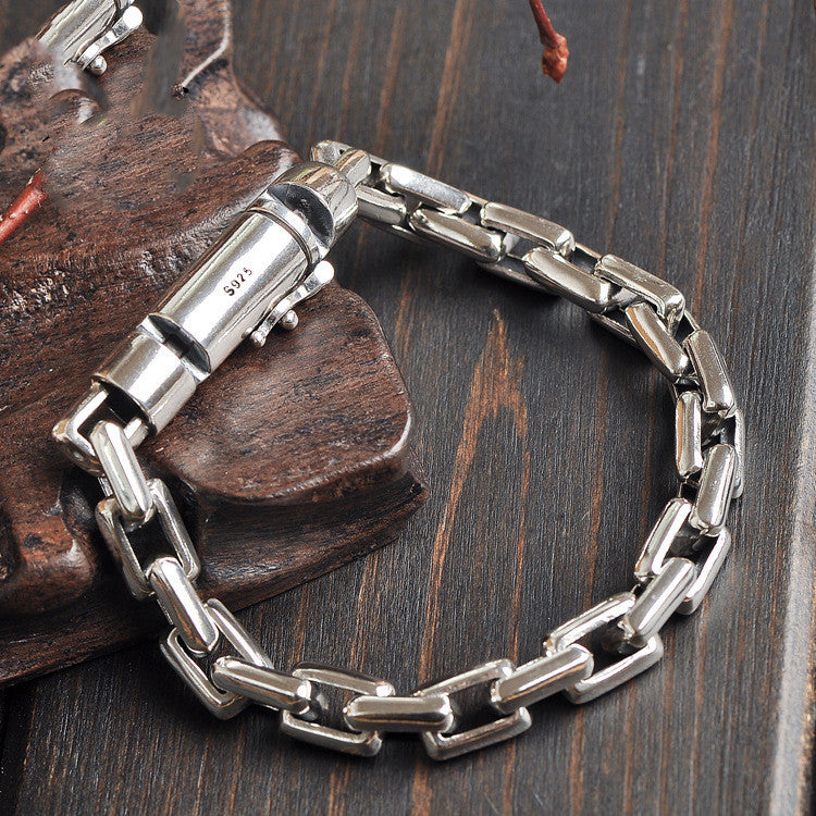 Vintage S925 Sterling Silver Chain Bracelet For Men And Women Couples