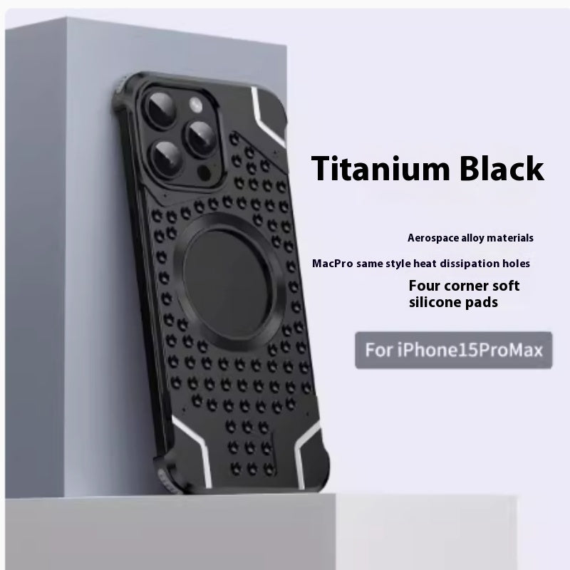 Borderless Aluminum Alloy Phone Case With Hollow Heat Dissipation And Magnetic Suction
