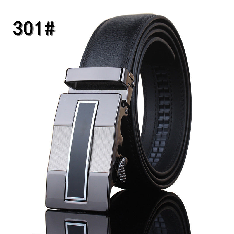 Men's belt leather automatic buckle Leopard pure leather belt