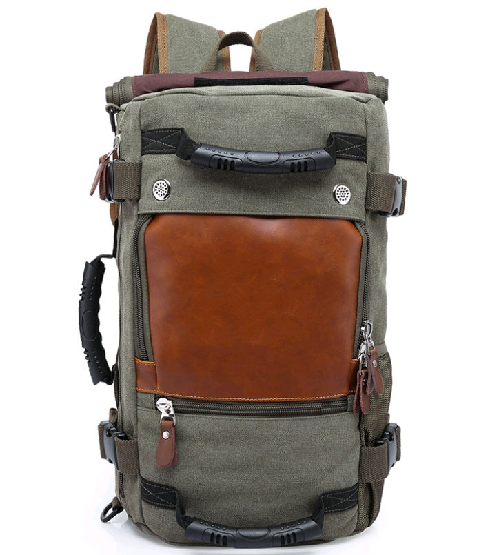 Large-capacity backpack canvas men's backpack multi-function shoulder computer backpack outdoor travel bag