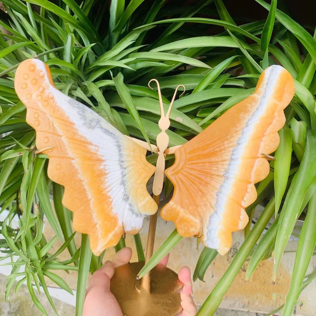 Ornement de papillon en cristal de pierre de grotte de cristal naturel