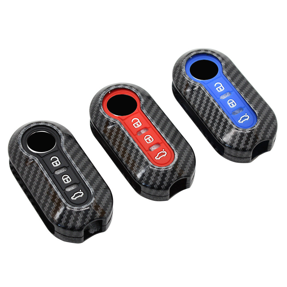 Applicable à la coque de clé Fiat 500 Boyue Ottimo Viaggio en fibre de carbone pour télécommande