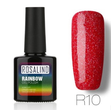 Sans clous, longue tenue, non toxique, vernis à ongles, colle de photothérapie ROSALIND, système arc-en-ciel étoilé.