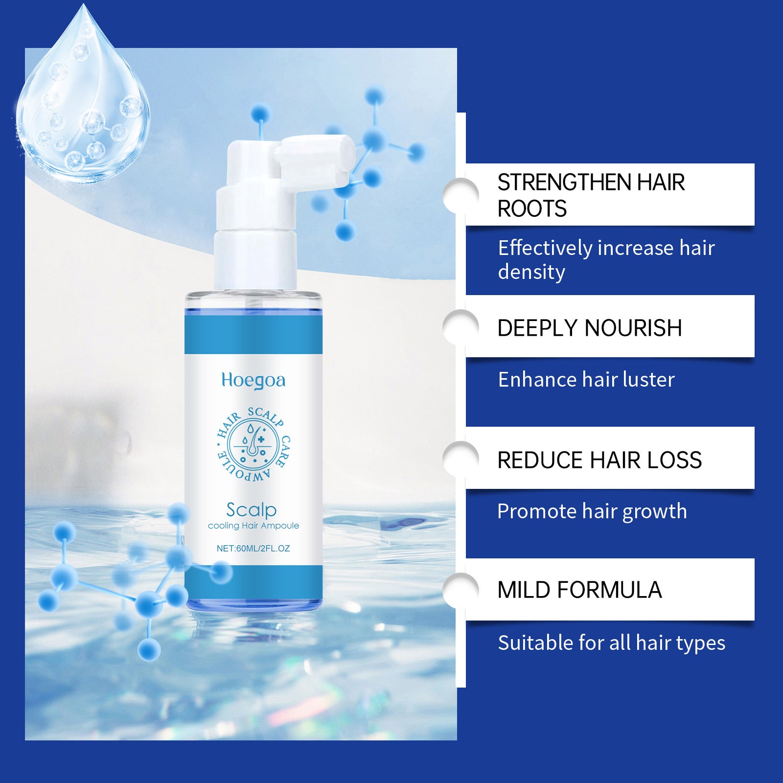 Spray Capillaire Soin Doux Nourrissant Cuir Chevelu Cheveux Forts Doux Et Brillants