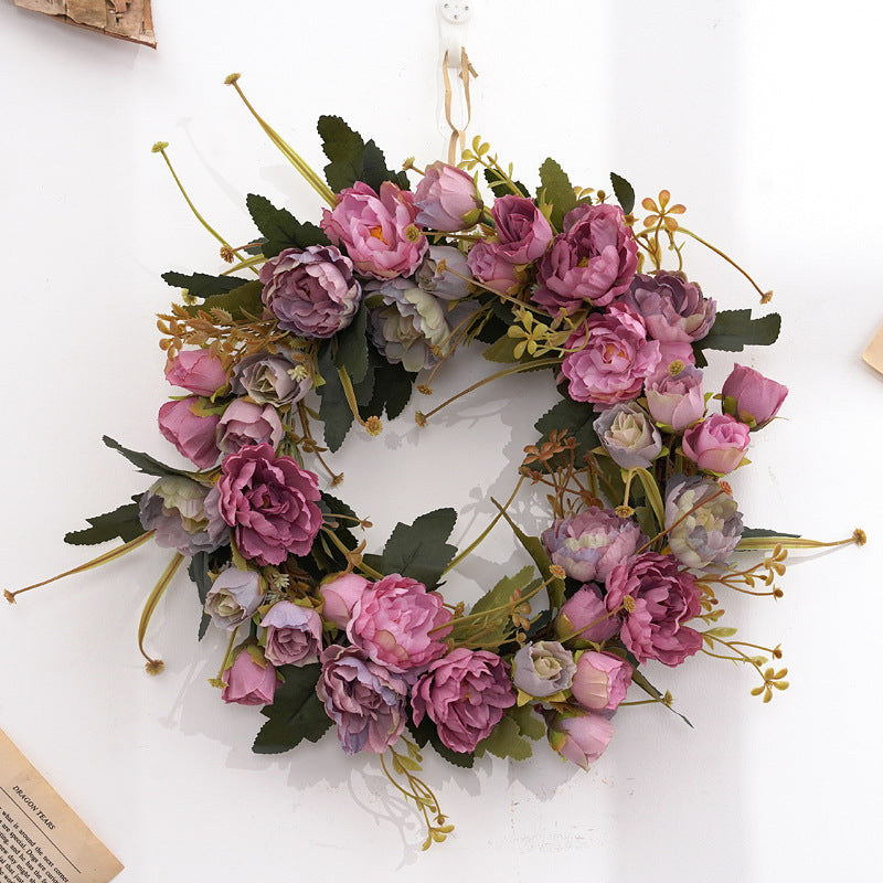 Retro Peony Small Wreath European Style Door Decoration Wall Decorations Floral Decoration Wedding