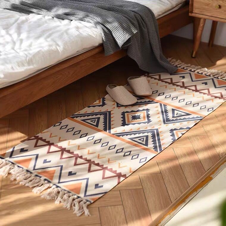 Vintage National Style Cotton Hemp Floor Mat