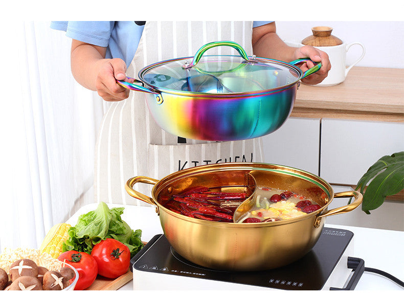 Titanium Plating Stainless Steel Mandarin Duck Hot Pot