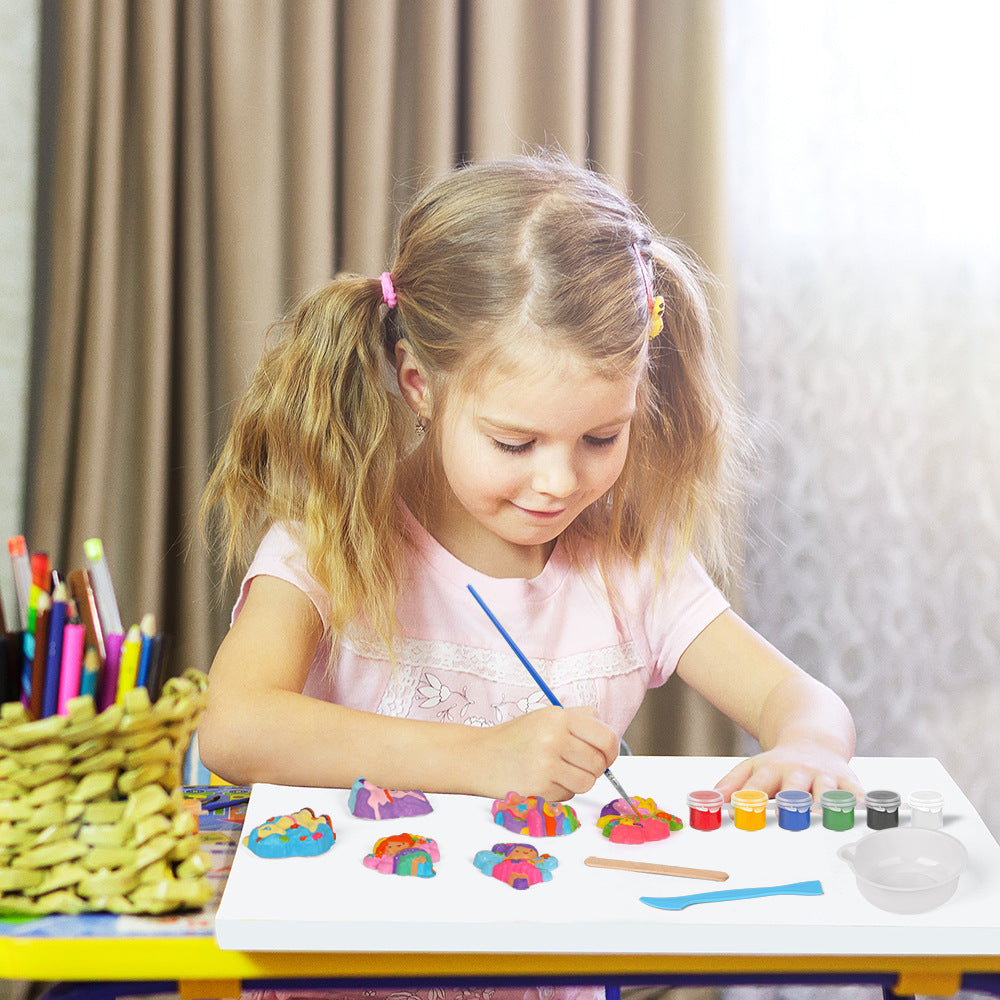 Children's Puzzle Diy Handmade Graffiti Coloring Plaster Toy Refrigerator Stickers