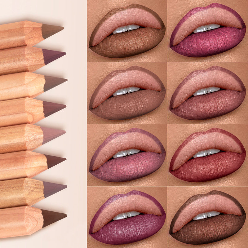 Crayon à lèvres mat 8 couleurs, maquillage beauté.