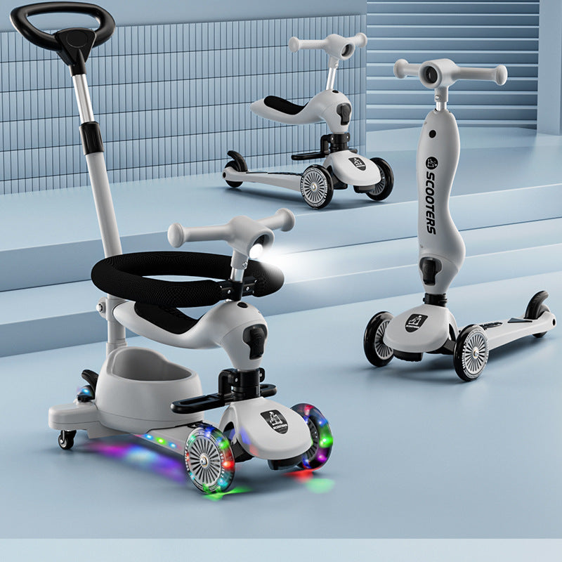 Trottinette bébé avec siège - Pousse ou glisse